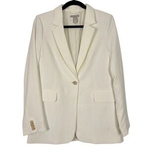 H&M Classic Cream Blazer Women's Size Small Preppy Structured Chic